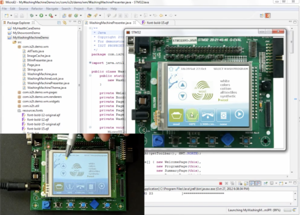 MicroEJ demo of a washing machine HMI