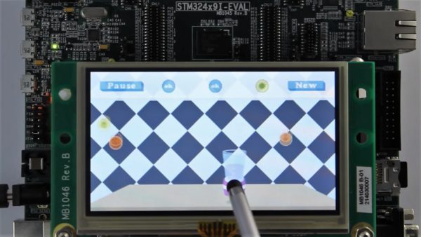 Crazy Smoothie game running on a STM32F429-EVAL